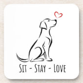 Sit-Stay-Love Labrador コースター (正面)
