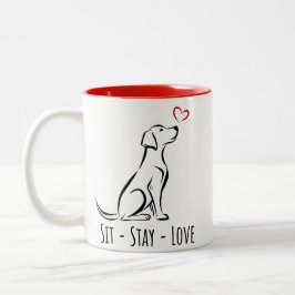 Sit-Stay-Love Labrador ツートーンマグカップ
