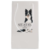 Sit. Stay. Snack. | グレーとベージュのお菓子袋 スモールペーパーバッグ (正面)