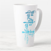 Sit, Talk, Laugh, Blue Ombre Boho Latte Mug カフェラテマグ (右アングル)