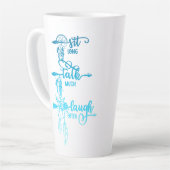Sit, Talk, Laugh, Blue Ombre Boho Latte Mug カフェラテマグ (左アングル)