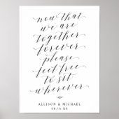 Sit Where Script披露宴シーティングサイン ポスター (正面)