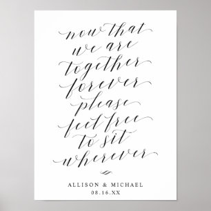 Sit Where Script披露宴シーティングサイン ポスター