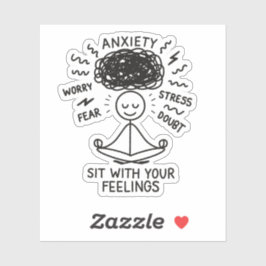 Sit With Anxiety Mental Health Reminder Stickman シール