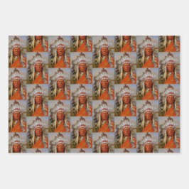 Siting Bull by Henry Farny 1899 Lakota Leader ラッピングペーパーシート