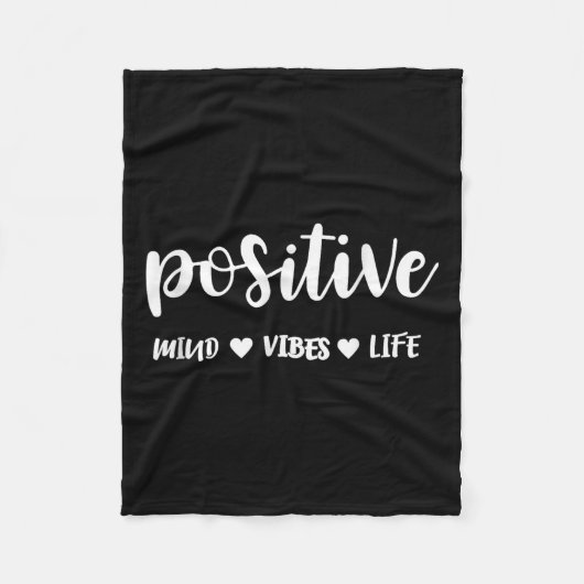 Sitive Mind Sitive Vibes Sitive Life Motivational  フリースブランケット (正面)