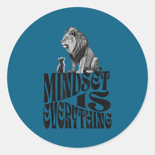 Sitive Mindset Everything Insrational Motivational ラウンドシール (正面)