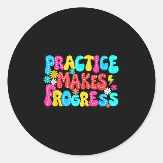 Sitive Motivation Practice Makes Progress Over Per ラウンドシール (正面)