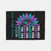 Sitive Motivational Suprt Suicide Prevention Aware フリースブランケット (正面(横))