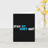 Sitive Stay Fit Dont Quit Workout Fitness Gym カード (黄色い花)