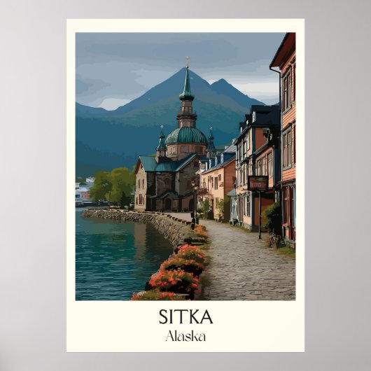Sitka Alaska Historic Waterfront Town ポスター (正面)