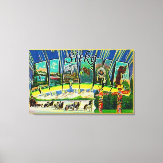 Sitka, AlaskaLarge Letter ScenesSitka, AK キャンバスプリント (正面)