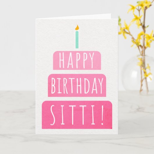 Sitti誕生日カード カード (黄色い花)