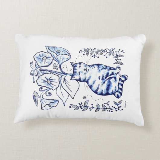 Sitting Blue Cat アクセントクッション (裏面)