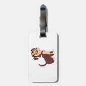 Sitting Brown Puppy Sweet Happy Dog ラゲッジタグ (裏面縦)