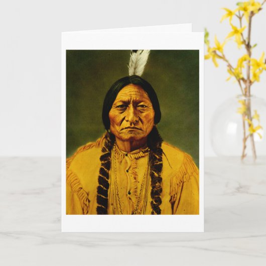 Sitting Bull Native American Indian Chief Lakota カード (黄色い花)