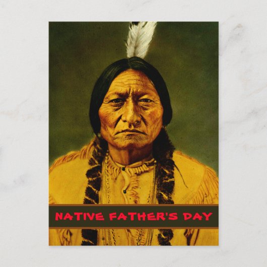 Sitting Bull Tribal American Native Father's Day ポストカード (正面)