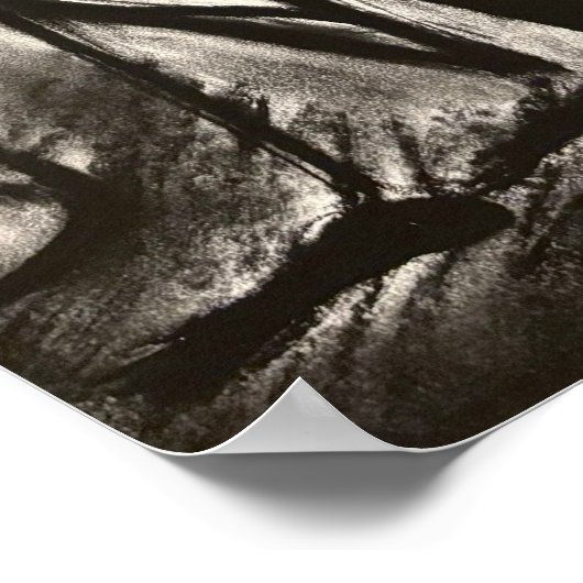 sitting charcoal artwork ポスター (角)