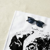 Sitting Dog Beach Towel – Minimalist Illustration ビーチタオル (インサイチュ)