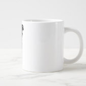 Sitting Dog Mug – Minimalist Black Ink Portrait ジャンボコーヒーマグカップ (右)