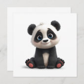 Sitting Panda Bear Cartoon Illustration Art Card (正面/裏面)
