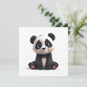 Sitting Panda Bear Cartoon Illustration Art Card (スタンド正面)