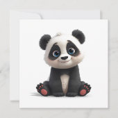 Sitting Panda Bear Cartoon Illustration Art Card (正面)