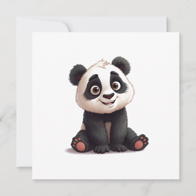 Sitting Panda Bear Cartoon Illustration Artwork (正面)