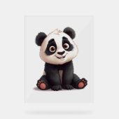 Sitting Panda Bear Cartoon Illustration Artwork アクリルサイン (正面)