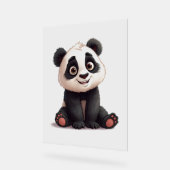 Sitting Panda Bear Cartoon Illustration Artwork アクリルサイン (傾斜)