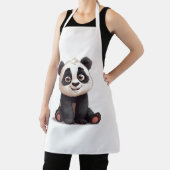 Sitting Panda Bear Cartoon Illustration Artwork エプロン (インサイチュ)