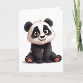 Sitting Panda Bear Cartoon Illustration Artwork カード (正面)