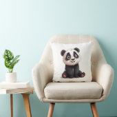 Sitting Panda Bear Cartoon Illustration Artwork クッション (椅子)