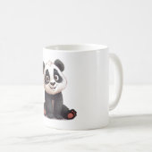 Sitting Panda Bear Cartoon Illustration Artwork コーヒーマグカップ (正面右)