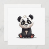 Sitting Panda Bear Cartoon Illustration Artwork シーズンカード (正面/裏面)