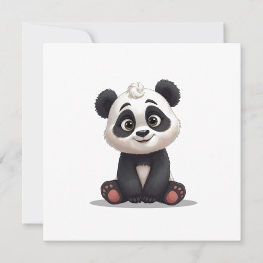 Sitting Panda Bear Cartoon Illustration Artwork シーズンカード (正面)