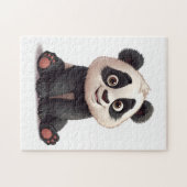Sitting Panda Bear Cartoon Illustration Artwork ジグソーパズル (横)