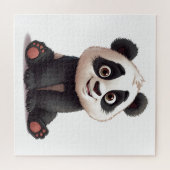 Sitting Panda Bear Cartoon Illustration Artwork ジグソーパズル (横)