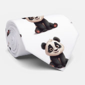 Sitting Panda Bear Cartoon Illustration Artwork ネクタイ (ロール)