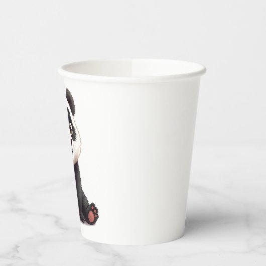 Sitting Panda Bear Cartoon Illustration Artwork 紙コップ (左)