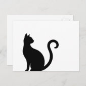 Sitzende schwarze Katze ポストカード (正面/裏面)