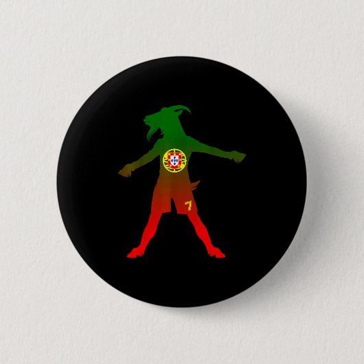 Siuuu Real Goat Rtugal Flag Soccer Men Women Kids  缶バッジ (正面)