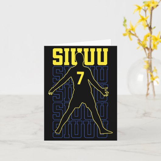 Siuuuu Funny Soccer Present For Soccer Lovers Fans カード (黄色い花)