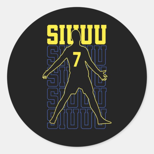 Siuuuu Funny Soccer Present For Soccer Lovers Fans ラウンドシール (正面)