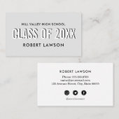 Sivler Grayクラス卒業名ソーシャルアイコン 名刺 (正面/裏面)