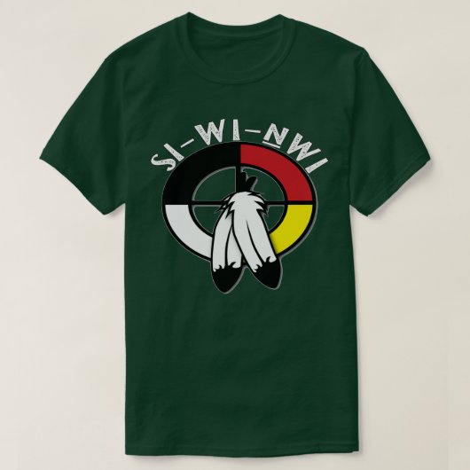 SiWiNwi Medicine Wheel先住民アメリカンファーストNatio Tシャツ (デザイン正面)