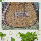 #Sixのギターの皿タオルのデザイン キッチンタオル (折り畳み)