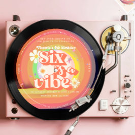 SIXはヴィーブグルービーレトロサンシャインレインボーデイジー 招待状
