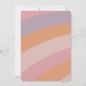 SIXはVibe groovyレトロなパステルの女の子の誕生日である 招待状 (裏面)