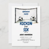 Sixキックオフ 6歳のサッカー誕生日パーティーII 招待状 (正面)
